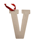 Wooden Letter Distressed Ornament Decor White Initial Monogram gift V - £7.02 GBP