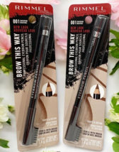 2 Rimmel Brow This Way Professional Eyebrow Pencils #001 Dark Brown New Sealed - £11.16 GBP