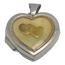 Antique Art Deco 10k White /yellow Gold Heart Locket Charm 2.7 Grams - £119.89 GBP