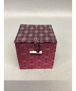 Vintage Purple Fabric Covered Jewelry Or Trinket Box W/ Ivory Clasp - 3.... - $188.83 MXN