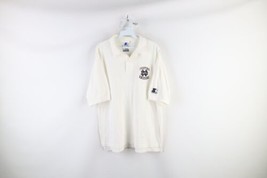 Vtg 90s Starter Mens Medium Spell Out Notre Dame University Polo Shirt White USA - £31.11 GBP