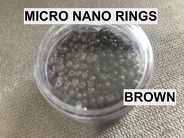 1000 PCS COPPER SILICONE LINED MICRO NANO RINGS FOR I TIP EXTENSIONS &#39;BR... - £19.53 GBP