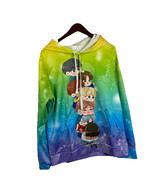 Kawaii Chibi Cartoon Hoodie Cute Gradient Pullover Anime Style L Unisex - $17.50