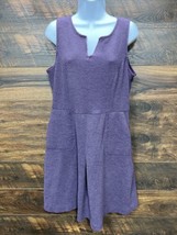 Merona Dress 14 Purple Sleeveless Woven Pockets Pleat V Neck Checked Car... - $7.60