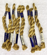 8 MINT Anchor Perle Pearl Cotton #888 GoldenBrown Embroidery Floss Vintage Skein - £12.29 GBP