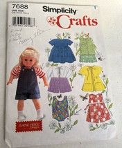 Simplicity 7688 18&quot; Doll Clothes Sewing Pattern dress Jumper American Girl - £4.63 GBP