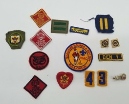 Lot of Fifteen(15) BSA Boy Scouts of America Patches &amp; One(1) Neckerchief Clamp - £21.11 GBP