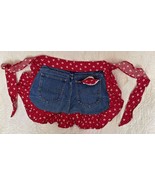 Vintage Handmade Half Apron Lee Jeans Denim Checkered Red White with Poc... - €12,87 EUR
