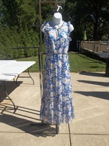 Nwt Adrienne Vittadini Blue Floral Maxi Dress S - £23.62 GBP