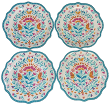 Pioneer Woman Folk Geo Dinner Plates Melamine Set of 4 BPA Free 10.7-inch Teal - £27.77 GBP