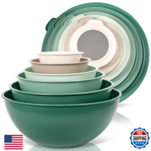 WHYSKO 12-Piece Colorful Plastic Mixing Bowl Set w/ Lids - BPA Free, Nes... - $42.43