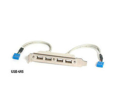 4 Port USB 2.0 A Female Slot Plate Adapter, 2X5 Pin Motherboard Connections - £22.39 GBP