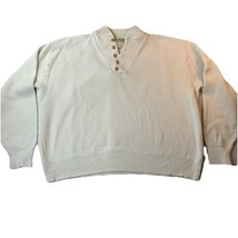Vintage L.L. Bean Men’s 2XL 5 Button Henley Sweater Cream USA Made Prepp... - €29,09 EUR