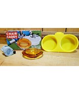 Vintage Chair Caddy with Yellow Glass Ashtray for Your Patio Chair Chais... - $48.90