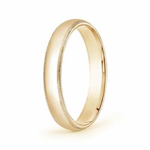 ANGARA Classic Milgrain Comfort Fit Wedding Band for Him in 14K Solid Gold - £377.53 GBP