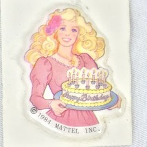 Barbie Birthday Cake PUFFY STICKER MATTEL 1984 Puff Soft VINTAGE - $12.88