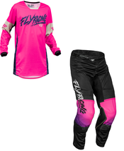 New Fly Racing Kinetic Khaos Pink Navy Tan Dirt Bike Youth MX Motocross ... - £123.82 GBP