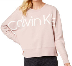 Calvin Klein Womens Activewear Logo Relaxed Sweatshirt Size Large,Cameo Pink - £47.18 GBP