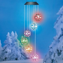 Glass Globe LED SOLAR Light Mobiles Porch Patio Outdoor Lighting Sparkling Multi - £20.87 GBP+