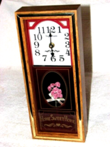 Ingraham Wall or Mantle Clock Home Sweet Home Pink Rose 13&#39;&#39; by 5.5&#39;&#39; USA Quartz - £15.82 GBP