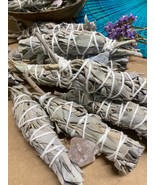 45 White Sage Herb Bundles 4-6” wrapped in White Cotton Yarn ( salvia ap... - $84.40