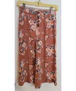 Womens S Love Tree Multicolor Floral Print Flowing Wide Leg Cropped Pants - $12.29 CAD