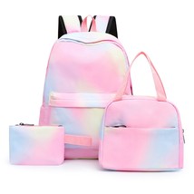 Tie Dye Ink Backpack Student Teens School Bookbag Insulated Lunch Tote Bag - £55.07 GBP