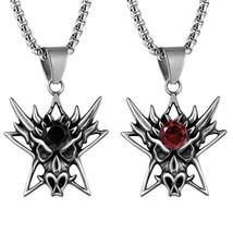 Mens Baphomet Satanic Dragon Head Pendant Necklace Punk Gothic Rock Jewelry 24&quot; - £9.41 GBP