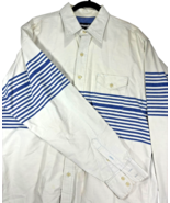 Wrangler Brushpopper Pearl Snap White Blue Striped Longsleeve Mens Shirt... - $67.40