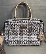 Brangio Italy Bronze &amp; Cream Purse Heart Pattern Crystal Strap Detail NWT - $102.64 CAD