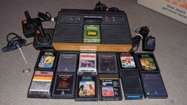 Atari 2600 4 SWITCH w/  joysticks,  adapter, 13 GAMES ALL TESTED To Work - $148.49