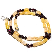 Yellow Aventurine Natural Gemstone Beads Jewelry Necklace 17&quot; 106 Ct. KB-564 - £8.68 GBP