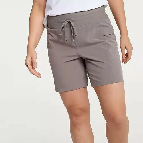 CALIA Women&#39;s Truelight Cargo Bermuda Short Elastic Wasit Pockets Gray S... - $24.99