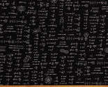 Science Equations Formulas Physics Math Black Cotton Fabric Print BTY D5... - $14.95