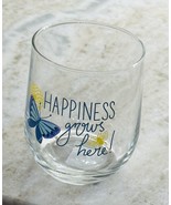 Happiness Grows Here Seamless Wine Glass/Beer Inspirational 16.8 Oz - $221.21 MXN