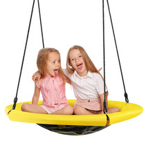 Babyjoy 40&quot; Nest Tree Swing Outdoor Round Swing for Backyard Yellow - £58.34 GBP