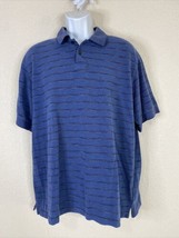 Van Heusen Men Size XL Blue Striped Polo Shirt Short Sleeve - £5.33 GBP