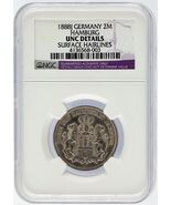 1888 J Germany 2 Mark 2M Silver Coin Hamburg NGC Graded UNC Details - €783,14 EUR