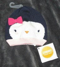Baby Girl Gymboree Polar Pals Penguin Knit Sweater Hat 0-3 New Nwt Pink Blue - £11.72 GBP