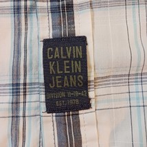 Calvin Klein Division 11-19-42 Button-up Men's Gray & White Cotton Blend Shirt L image 4