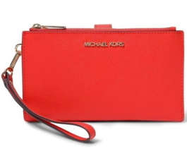 NWB Michael Kors Double Zip Wristlet Dark Sangria Red 35F8GTVW0L Gift Bag FS - £62.30 GBP