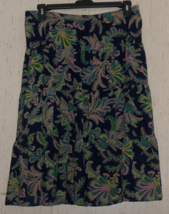 Excellent Womens Chaps Navy &amp; Floral Full Tiered Lined Peasant Boho Skirt Size L - £20.14 GBP
