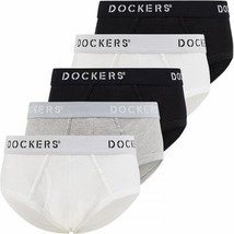 Dockers Mens Gray/Wht/Blk Underwear Bikini Briefs 100% Cotton Tag Free -... - $21.99