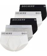 Dockers Mens Gray/Wht/Blk Underwear Bikini Briefs 100% Cotton Tag Free -... - £17.29 GBP