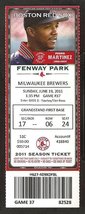 Milwaukee Brewers Boston Red Sox 2011 Ticket Prince Fielder Pedroia Youkilis Mor - £2.33 GBP