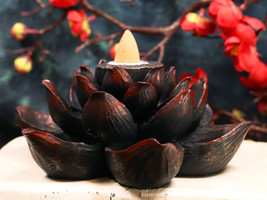 Ebros Buddha Padma Lotus Incense Stick Backflow Cone Holder Burner Figurine - $443.52 MXN