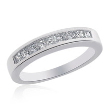 14K White Gold Princess Cut Diamond Wedding Ring 0.75 ctw - £541.05 GBP