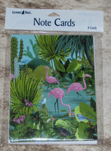 LEANIN TREE Pink Flamingos~Pack of 8 Notecards #35688~Colorfully Blank I... - £6.84 GBP