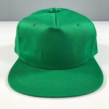 Vintage Snapback Hat Green Flat Brim Kudzu YoungAn Adult Size Blank - £9.52 GBP