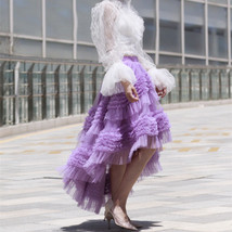 Lavender High-low Tulle Skirt Outfit Women Plus Size Long Tulle Skirt image 5